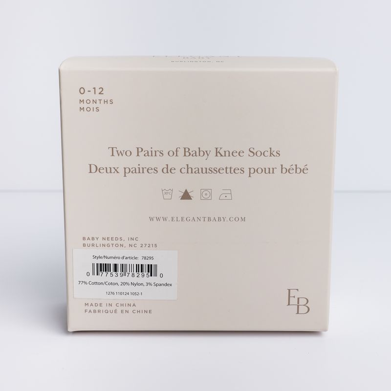 Elegant Baby Knee-high Non Slip Baby Socks 2 pack - Image 3